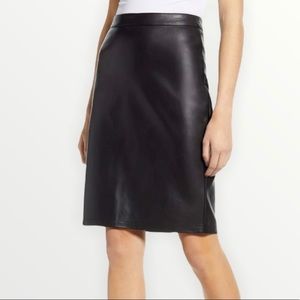Cupcakes & Cashmere Vegan Faux Leather Midi Pencil Skirt Size 0